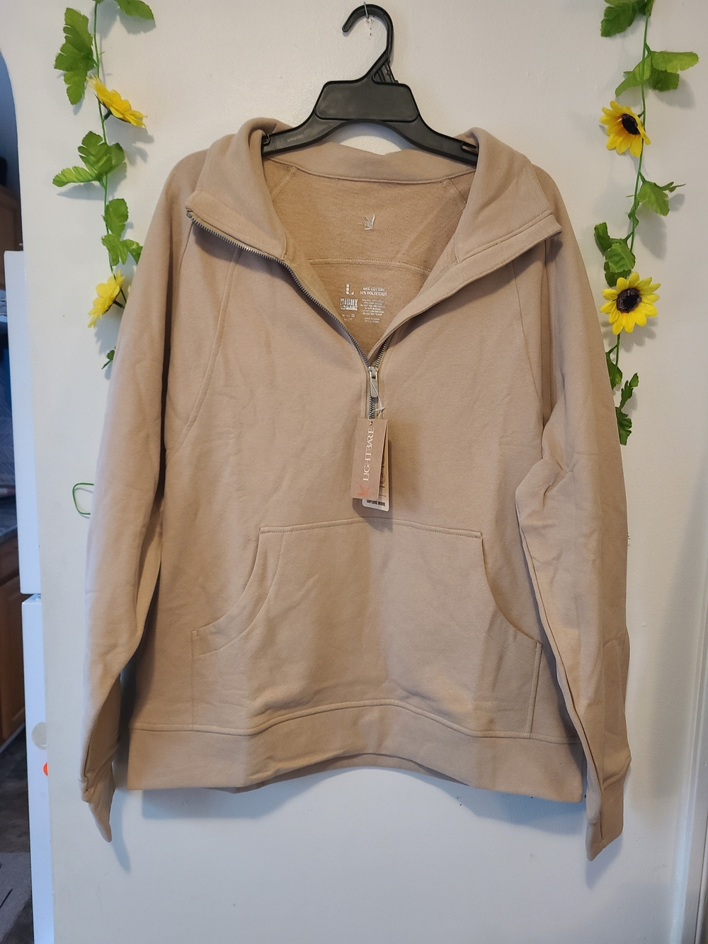 Lightbare Women’s Fleece Sweatshirt Half Zip Oversized Pullover Loose Fit Sweat